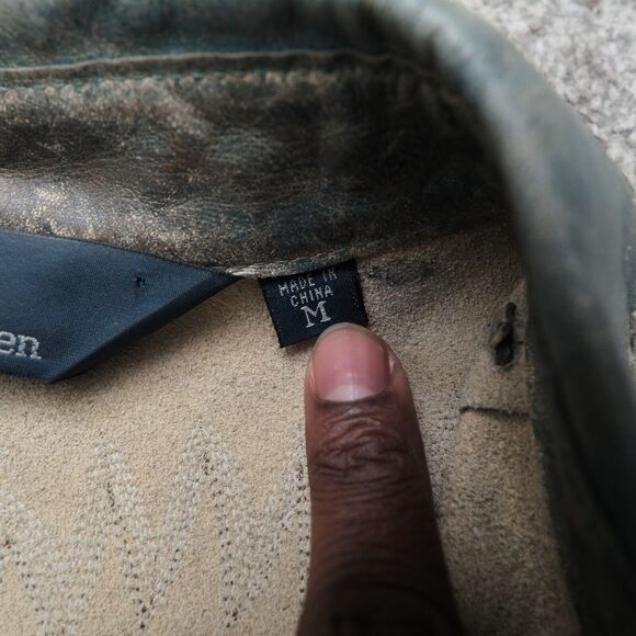 Vintage Polo Ralph Lauren Green Western Leather Shirt Jacket Embroidery Size M‎ - Picture 6 of 10